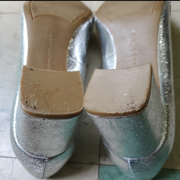 Metallic Silver Block Heels - Picture 8 of 8